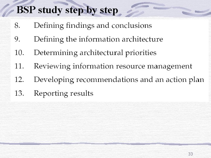 BSP study step by step 33 