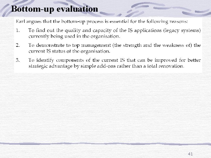Bottom-up evaluation 41 
