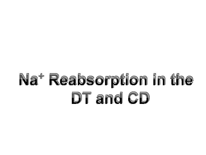 + Na Reabsorption in the DT and CD 