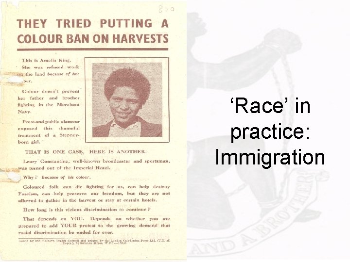 ‘Race’ in practice: Immigration 