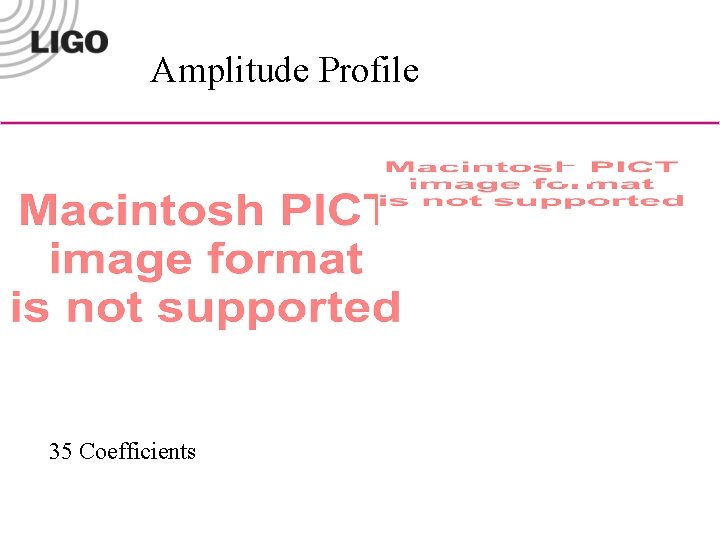 Amplitude Profile 35 Coefficients 