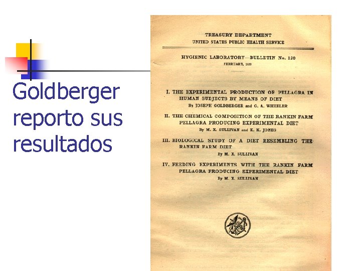  Goldberger reporto sus resultados 