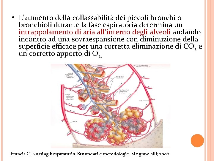  • L’aumento della collassabilità dei piccoli bronchi o bronchioli durante la fase espiratoria