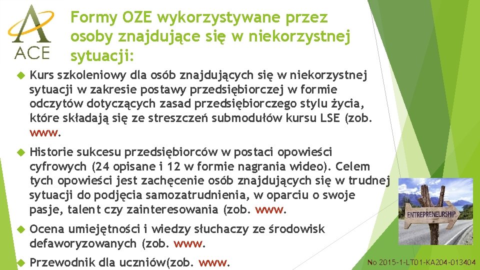 Formy OZE wykorzystywane przez osoby znajdujące się w niekorzystnej sytuacji: Kurs szkoleniowy dla osób