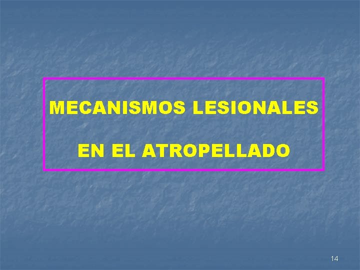 MECANISMOS LESIONALES EN EL ATROPELLADO 14 