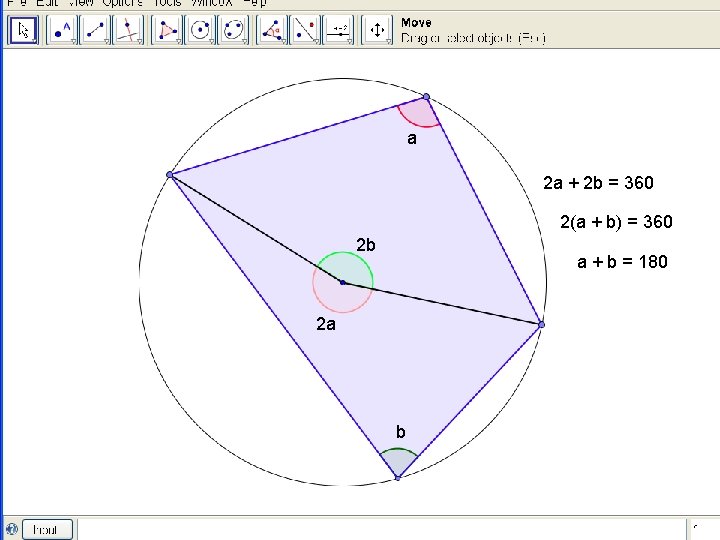 a 2 a + 2 b = 360 2(a + b) = 360 2