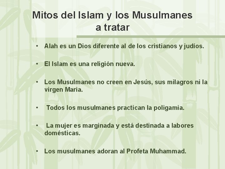 Mitos del Islam y los Musulmanes a tratar • Alah es un Dios diferente