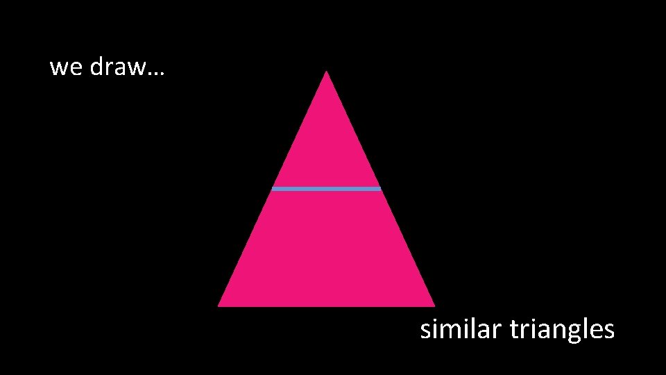 we draw… similar triangles 