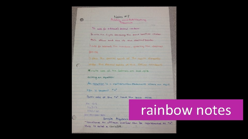 rainbow notes 