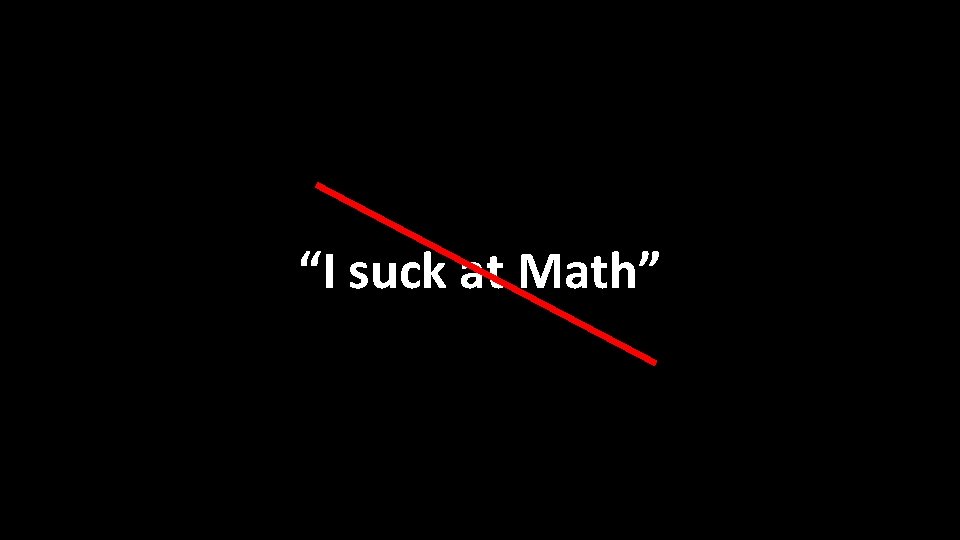 “I suck at Math” 