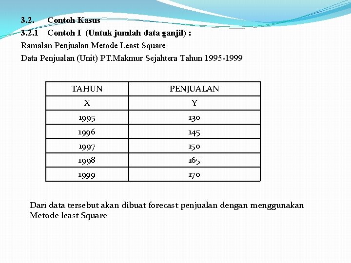 3. 2. Contoh Kasus 3. 2. 1 Contoh I (Untuk jumlah data ganjil) :