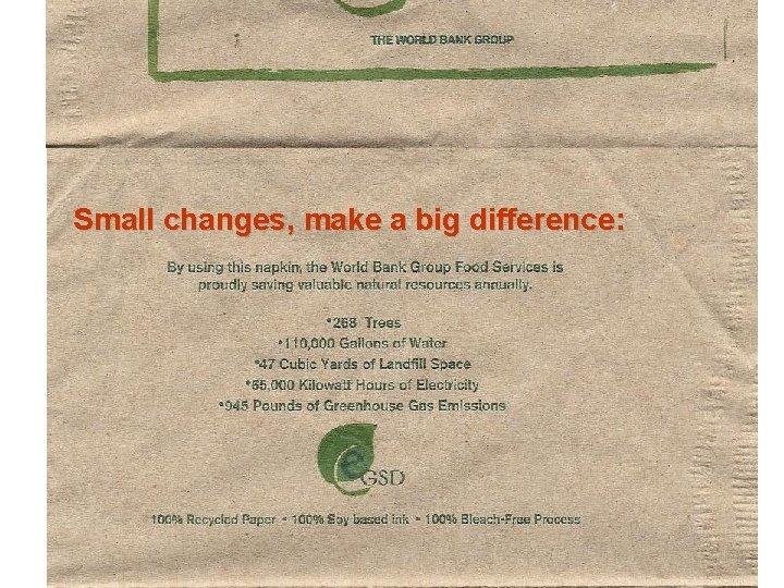 Small changes, make a big difference: 