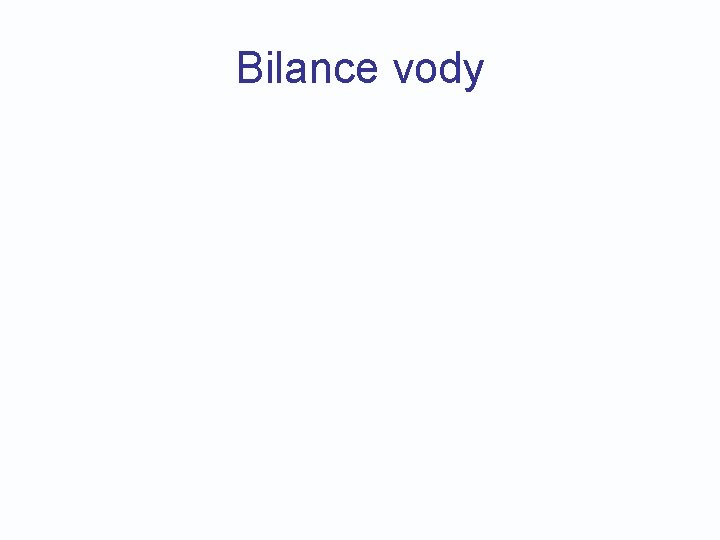 Bilance vody 