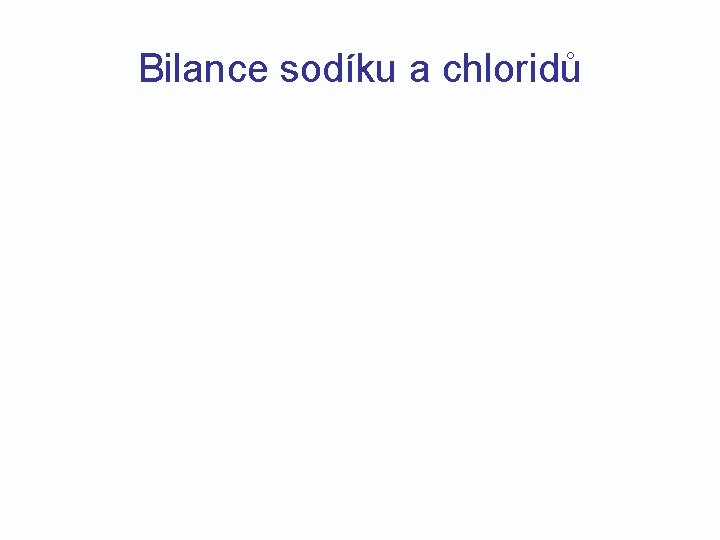 Bilance sodíku a chloridů 