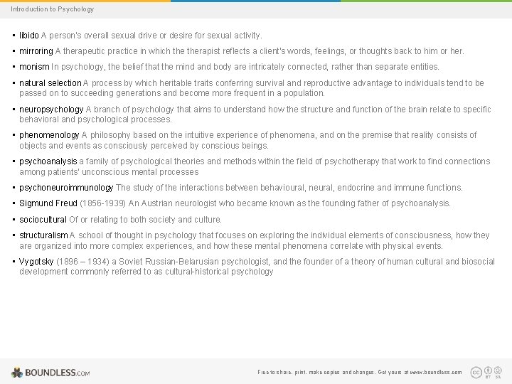 Introduction to Psychology • libido A person's overall sexual drive or desire for sexual