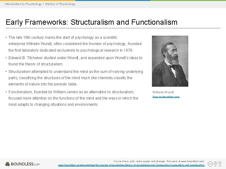 Introduction to Psychology > History of Psychology Early Frameworks: Structuralism and Functionalism • The