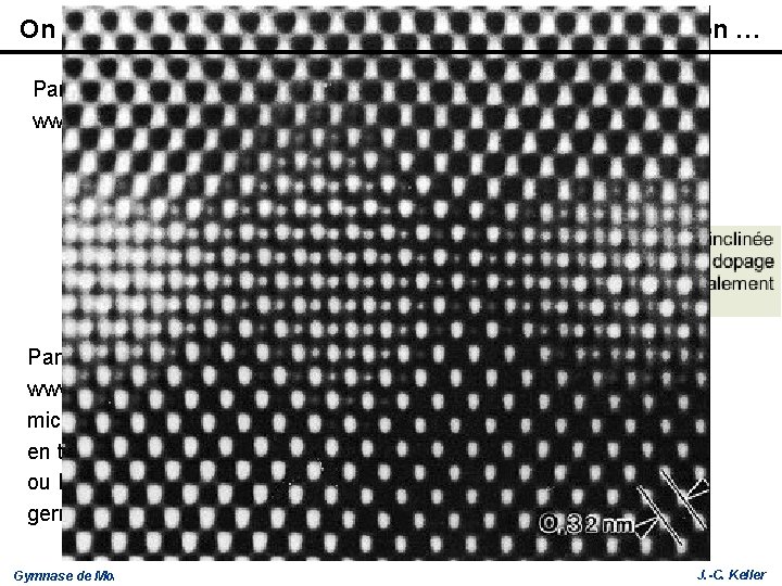 On trouve sur le Web de belles images de telle diffraction … Par exemple