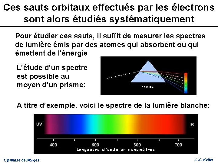 Ces sauts orbitaux effectués par les électrons sont alors étudiés systématiquement Pour étudier ces