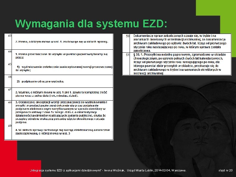 Wymagania dla systemu EZD: „Integracja systemu EZD z aplikacjami dziedzinowymi” - Iwona Woźniak, Urząd