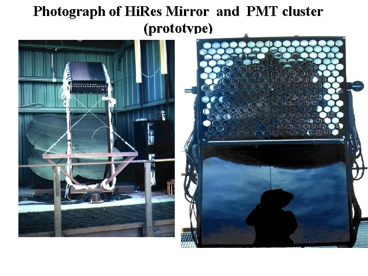 Photograph of Hi. Res Mirror and PMT cluster (prototype) 