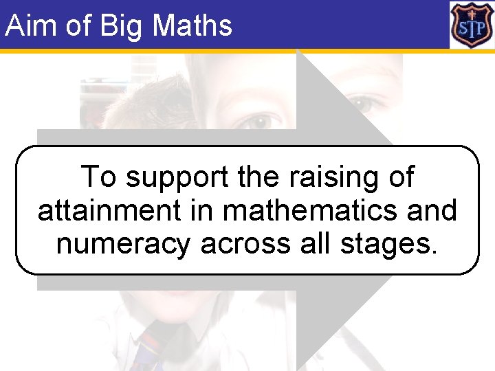 Aim of Big Maths To support the raising of attainment in mathematics and numeracy
