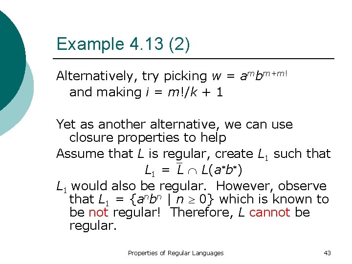 Example 4. 13 (2) Alternatively, try picking w = ambm+m! and making i =