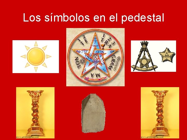 Los símbolos en el pedestal 