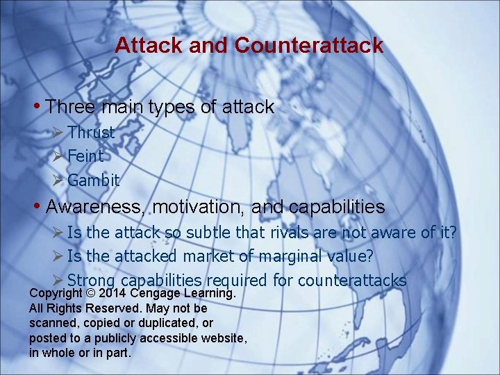 Attack and Counterattack • Three main types of attack Ø Thrust Ø Feint Ø