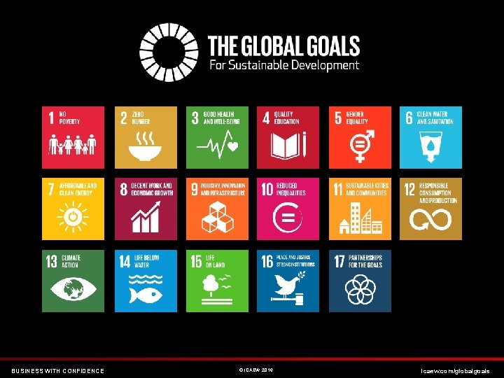 BUSINESS WITH CONFIDENCE © ICAEW 2016 icaew. com/globalgoals 