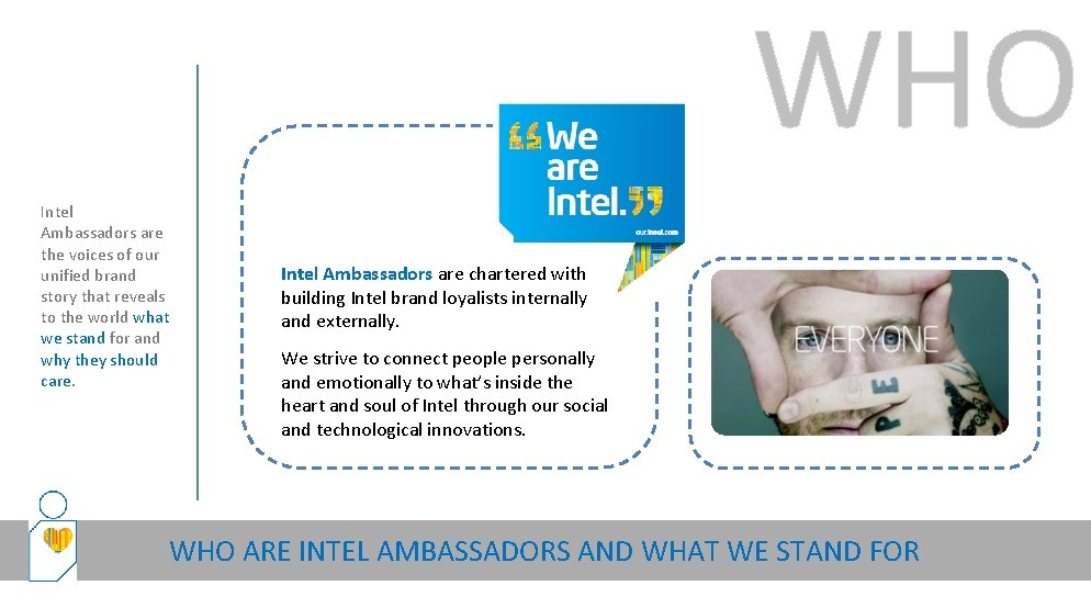 WHO Intel Ambassadors are the voices of our unified brand story that reveals to