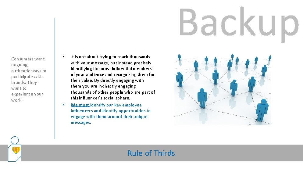 Backup Consumers want ongoing, authentic ways to participate with brands. They want to experience