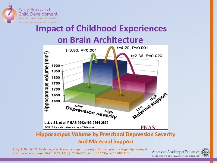 Impact of Childhood Experiences on Brain Architecture Luby J L et al. PNAS 2012;