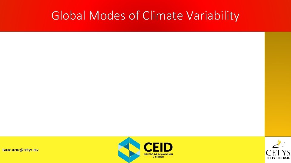 Global Modes of Climate Variability Isaac. azuz@cetys. mx 