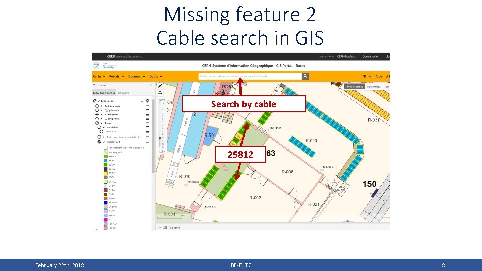 Missing feature 2 Cable search in GIS Search by cable 25812 February 22 th,