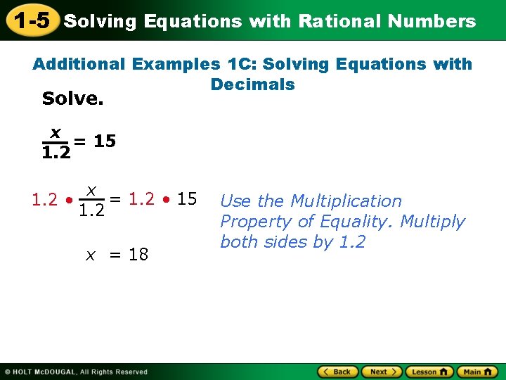 1 5 Solving Equations with Rational Numbers Warm