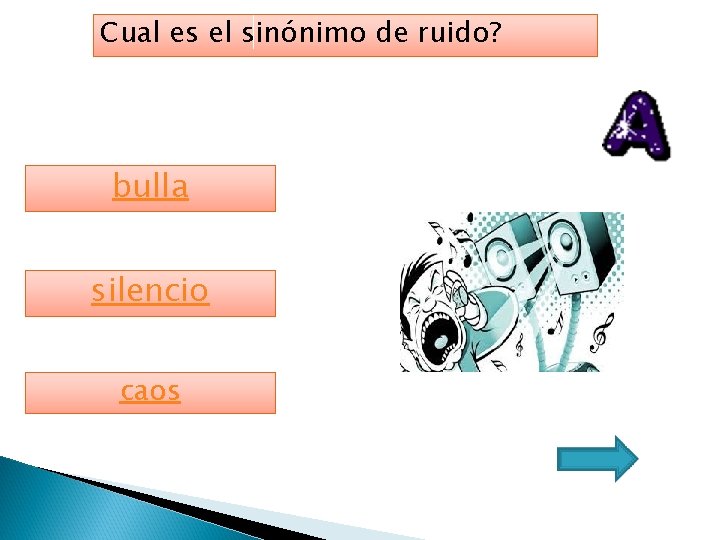 Cual es el sinónimo de ruido? bulla silencio caos 