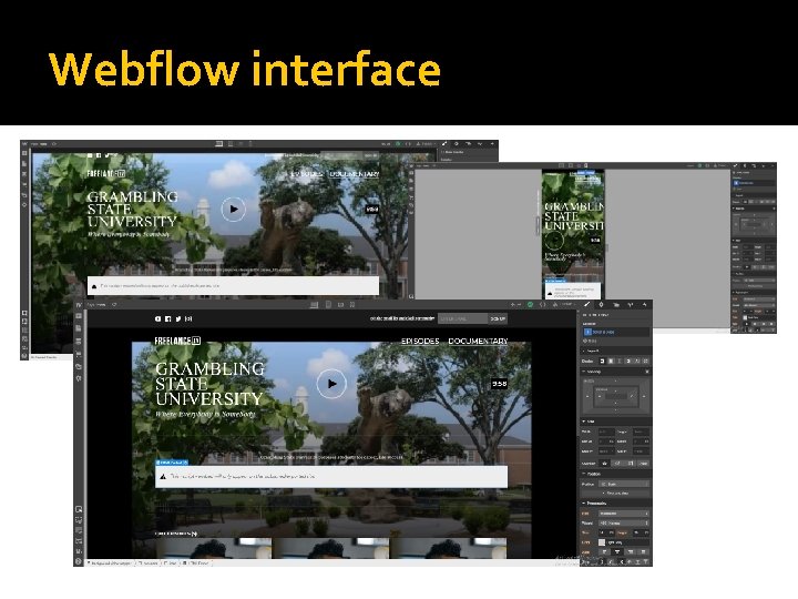 Webflow interface Webflow interface