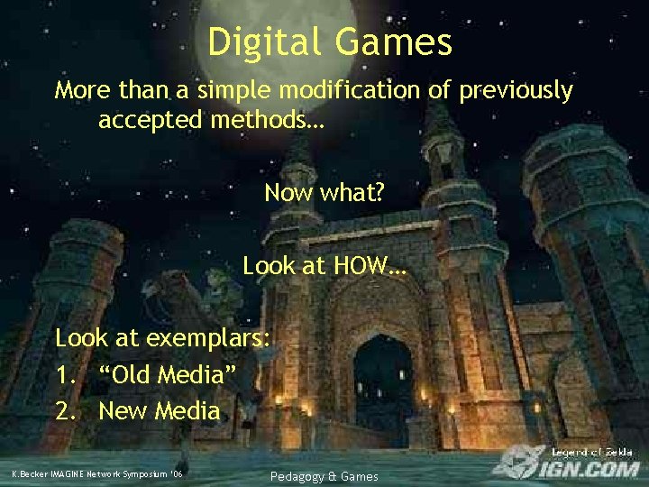 Digital Games More than a simple modification of previously accepted methods… Now what? Look