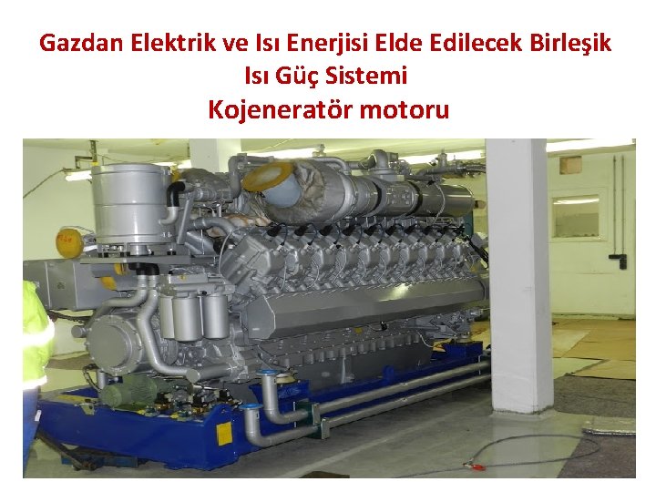 Gazdan Elektrik ve Isı Enerjisi Elde Edilecek Birleşik Isı Güç Sistemi Kojeneratör motoru 