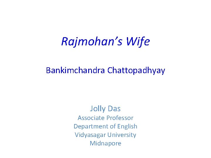Rajmohan's Wife Novel Download P