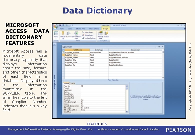 Data Dictionary Copyright © 2013 Dorling Kindersley (India) Pvt. Ltd. MICROSOFT ACCESS DATA DICTIONARY