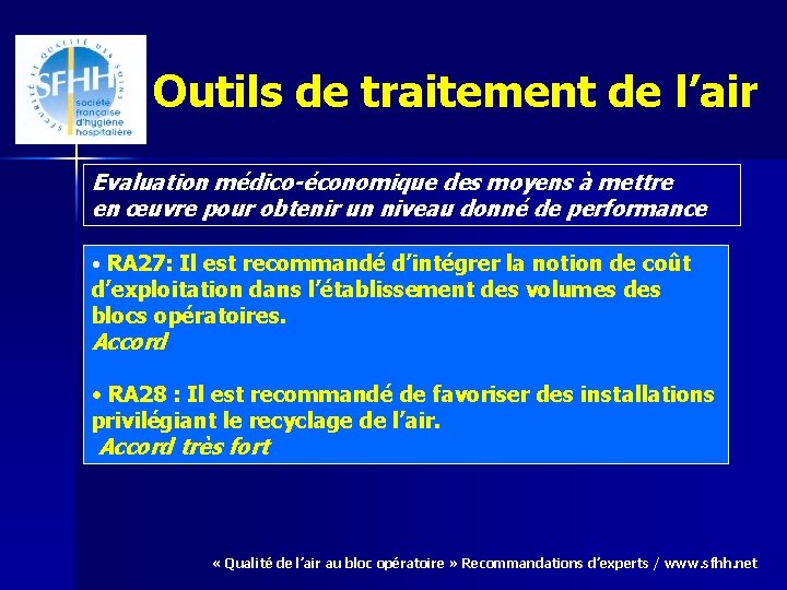 Outils de traitement de l’air Evaluation médico-économique des moyens à mettre en œuvre pour