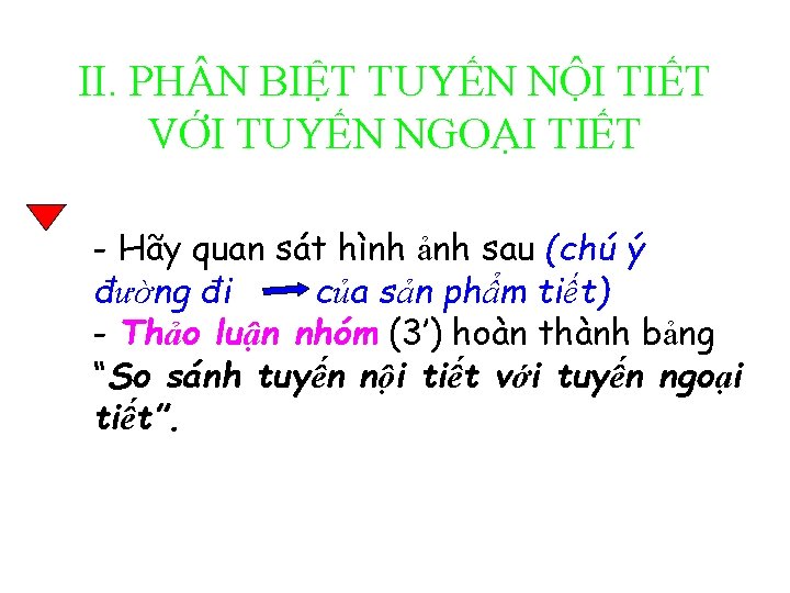 II. PH N BIỆT TUYẾN NỘI TIẾT VỚI TUYẾN NGOẠI TIẾT - Hãy quan