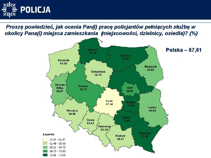 Proszę powiedzieć, jak ocenia Pan(i) pracę policjantów pełniących służbę w okolicy Pana(i) miejsca zamieszkania