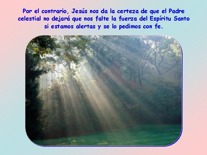 Por el contrario, Jesús nos da la certeza de que el Padre celestial no