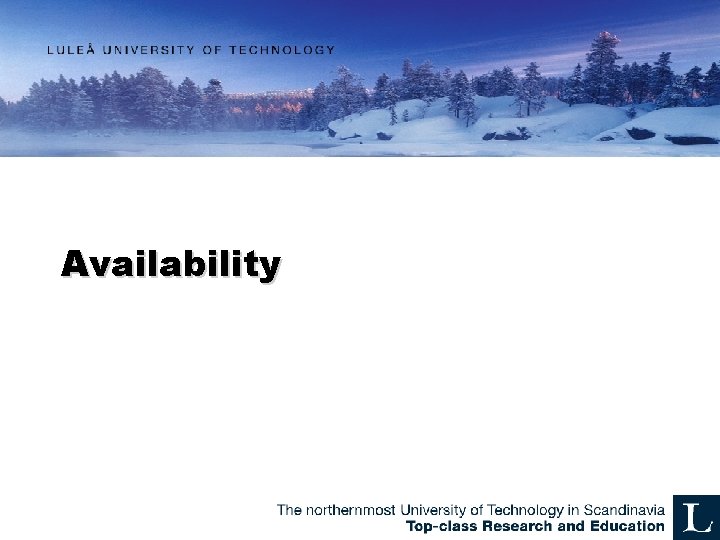 Availability 
