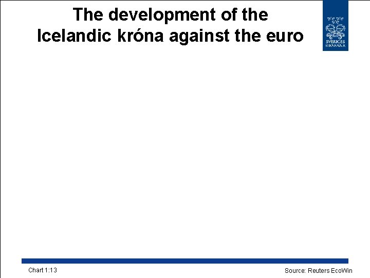 The development of the Icelandic króna against the euro Chart 1: 13 Source: Reuters