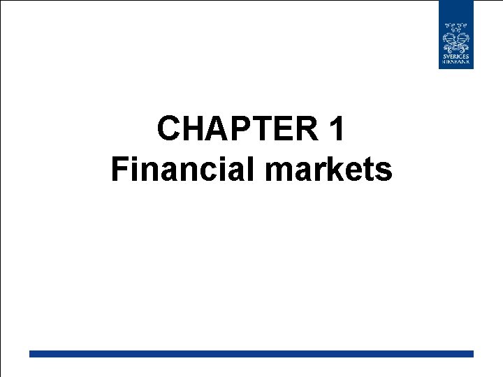 CHAPTER 1 Financial markets 