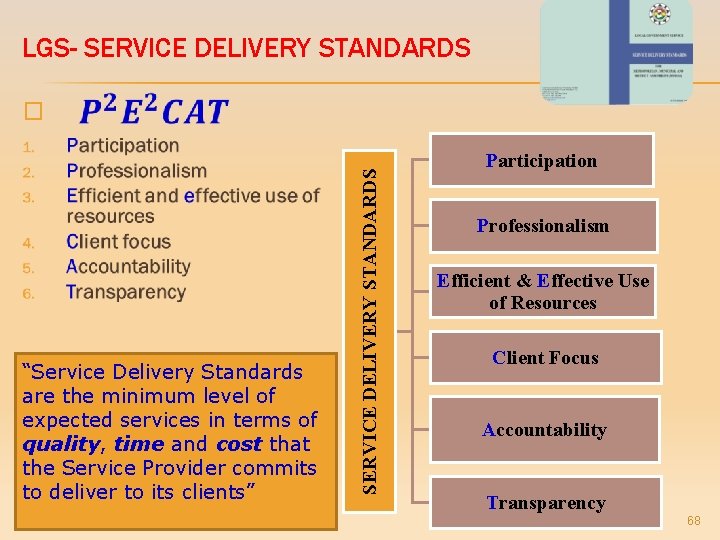 LGS- SERVICE DELIVERY STANDARDS “Service Delivery Standards are the minimum level of expected services