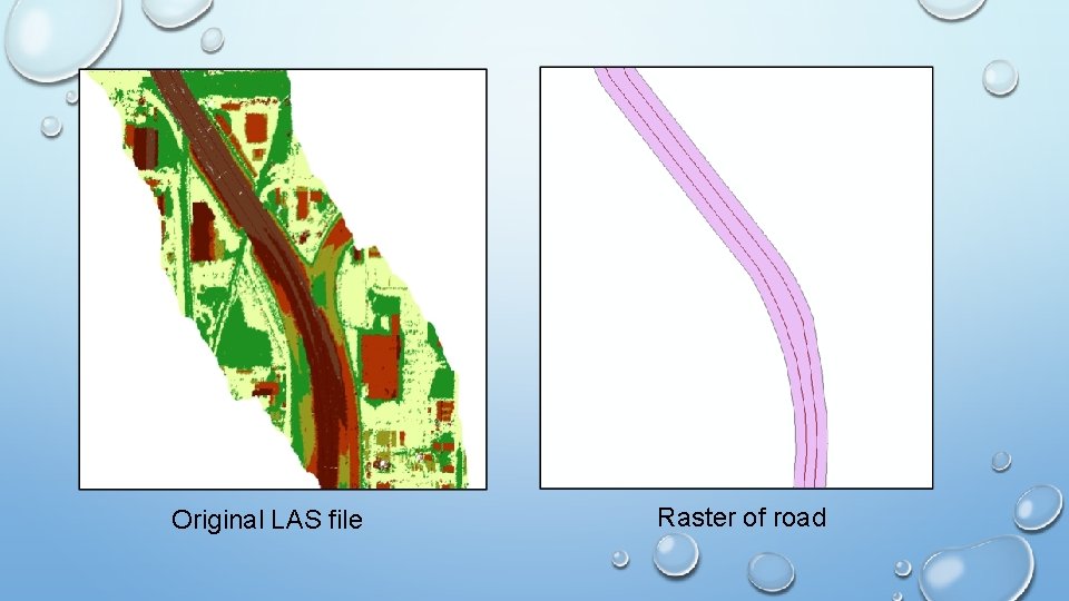 Original LAS file Raster of road 